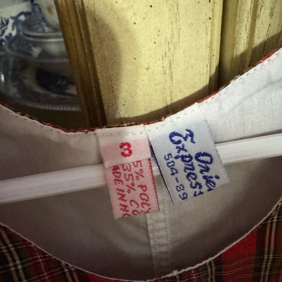 Orient Express red tartan Christmas plaid shortall 3t boys boutique Jon Jon - Picture 2 of 2